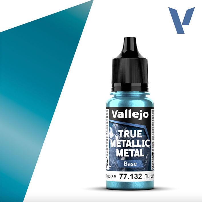 Pintura Acrílica - Vallejo True Metallic Metal (Base) 77.132 (Hydra Turquoise) - Turquesa Hidra 18ml