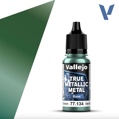 Pintura Acrílica - Vallejo True Metallic Metal (Base) 77.134 (Somber Green) - Verde Sombrío 18ml