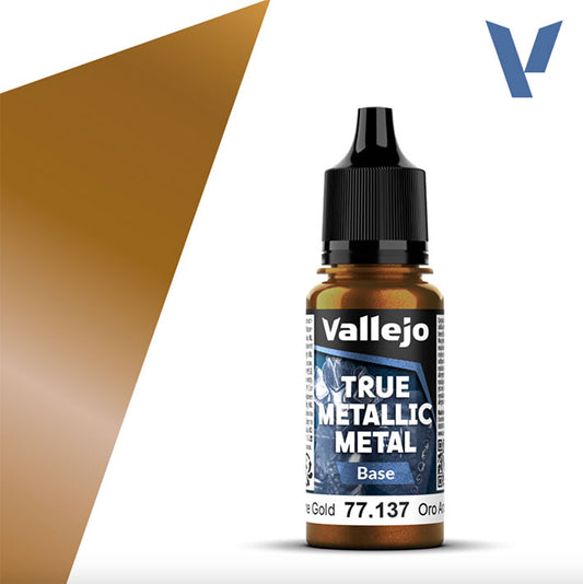 Pintura Acrílica - Vallejo True Metallic Metal (Base) 77.137 (Arcane Gold) - Oro Arcano 18ml