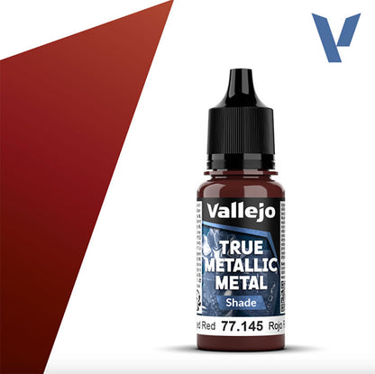 Pintura Acrílica - Vallejo True Metallic Metal (Shade) 77.145 (Forged Red) - Rojo Forjado 18ml