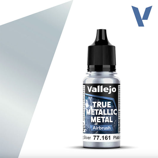 Pintura Acrílica - Vallejo True Metallic Metal (Airbrush) 77.161 (Sterling silver) - Plata de Ley 18ml