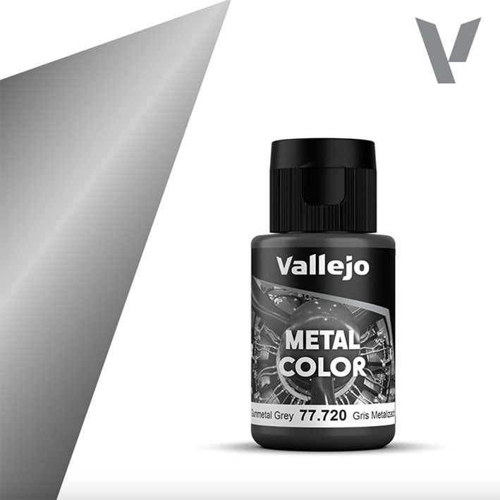 Pintura Acrílica - Vallejo Metal Color 77.720 (Gunmetal Grey) - Gris Metalizado 32ml