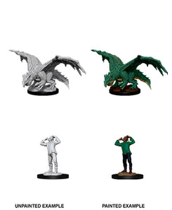 Miniatura SIN PINTAR - WizKids - D&D Nolzur's - Green Dragon Wyrmling & Afflicted Elf