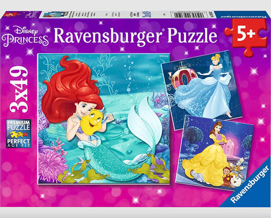 3 Rompecabezas de 49 Piezas Ravensburger - Aventuras de Princesas