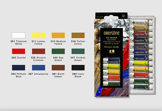 Set de Pinturas Óleo Premium - Obertone Premium - 12 Tubos de Pintura de Óleo 12ml