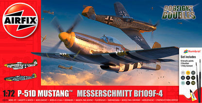 Modelo a escala 1/72 para armar: P-51D Mustang vs Bf109F-4 Dogfight Double