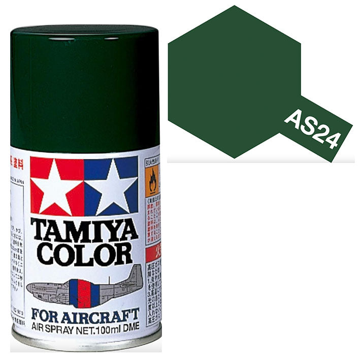 Pintura Aerosol Laca - Tamiya AS24 (Dark Green Luftwaffe) - Luftwaffe Verde Oscuro 100ml