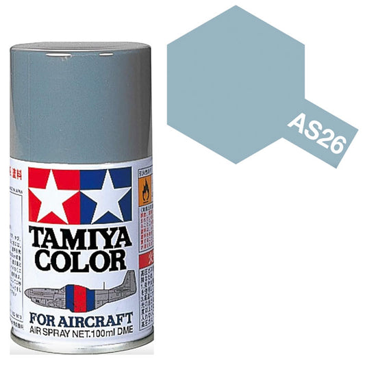 Pintura Aerosol Laca - Tamiya AS26 (Light Ghost Grey) - Gris Fantasma Claro 100ml