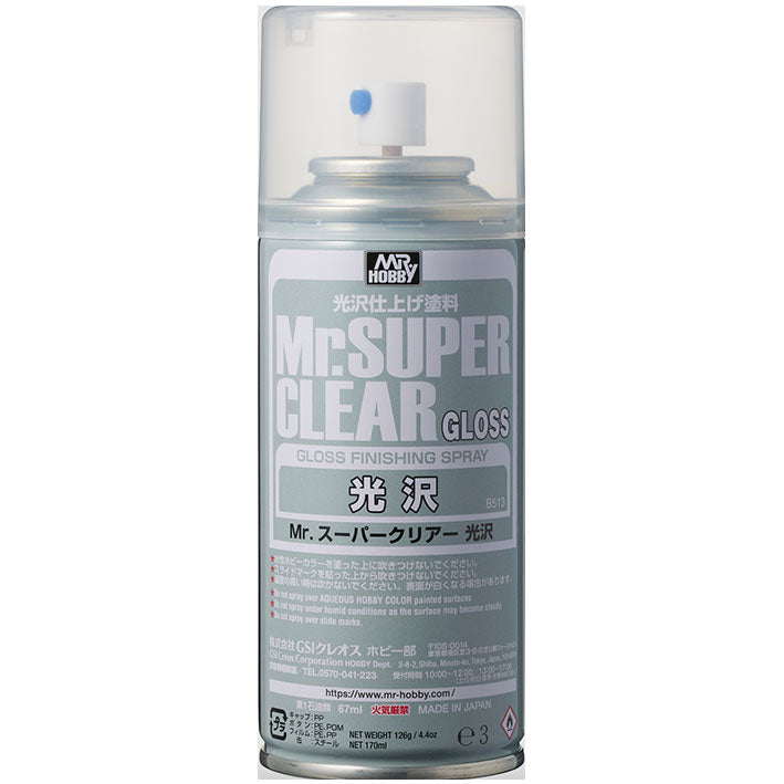 Barniz Aerosol Laca - Mr Hobby Super Clear Gloss Varnish B513 - Barniz Laca Brillante 170ml