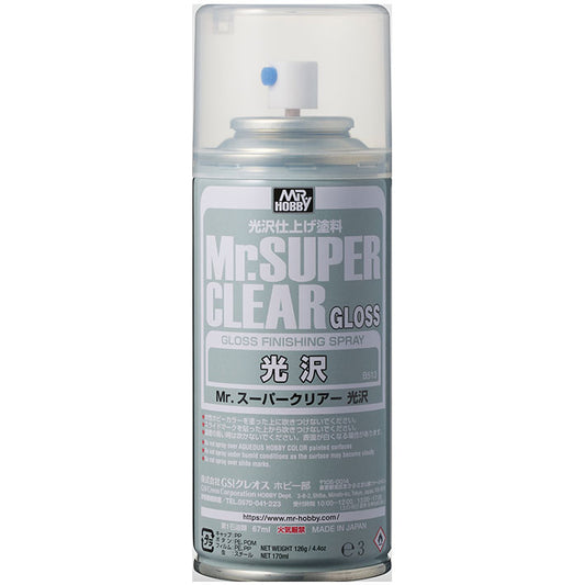 Barniz Aerosol Laca - Mr Hobby Super Clear Gloss Varnish B513 - Barniz Laca Brillante 170ml