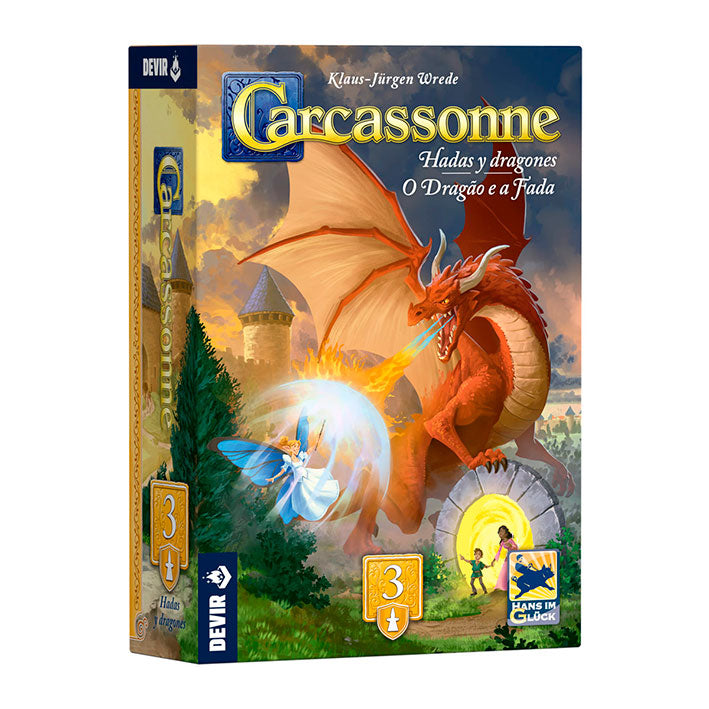 EXPANSIÓN Juego CARCASSONNE Marca DEVIR: Dragones y Hadas