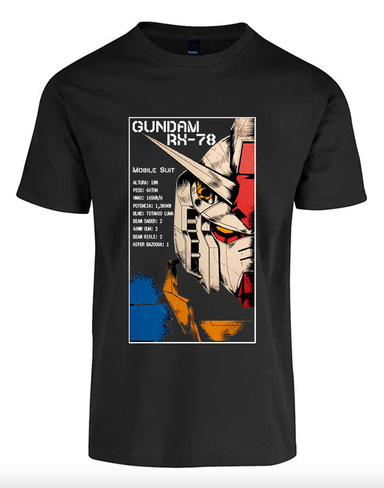 Playera para Caballero: Gundam RX78 (1) - 100% Algodón Peinado - (Diferentes Tallas)