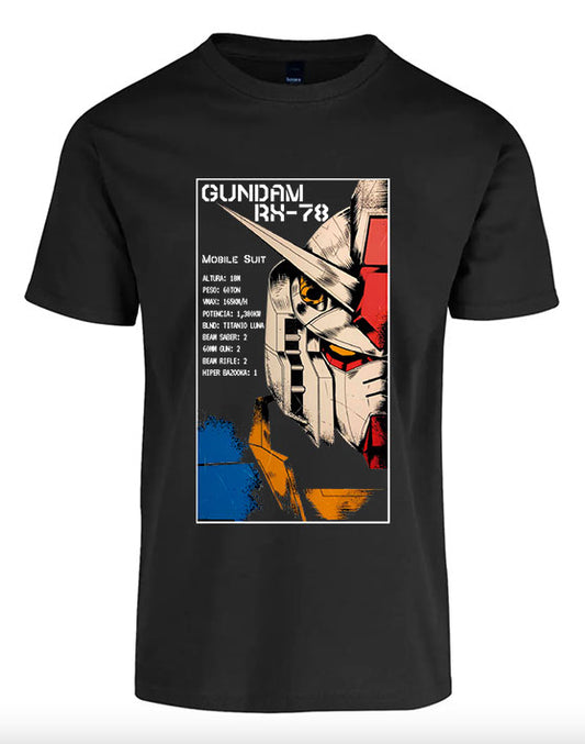 Playera para Caballero: Gundam RX78 (1) - 100% Algodón Peinado - (Diferentes Tallas)