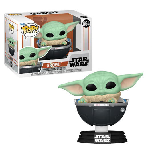 Funko Pop Star Wars: Mandalorian - Baby Yoda (GROGU) en Carreola negra
