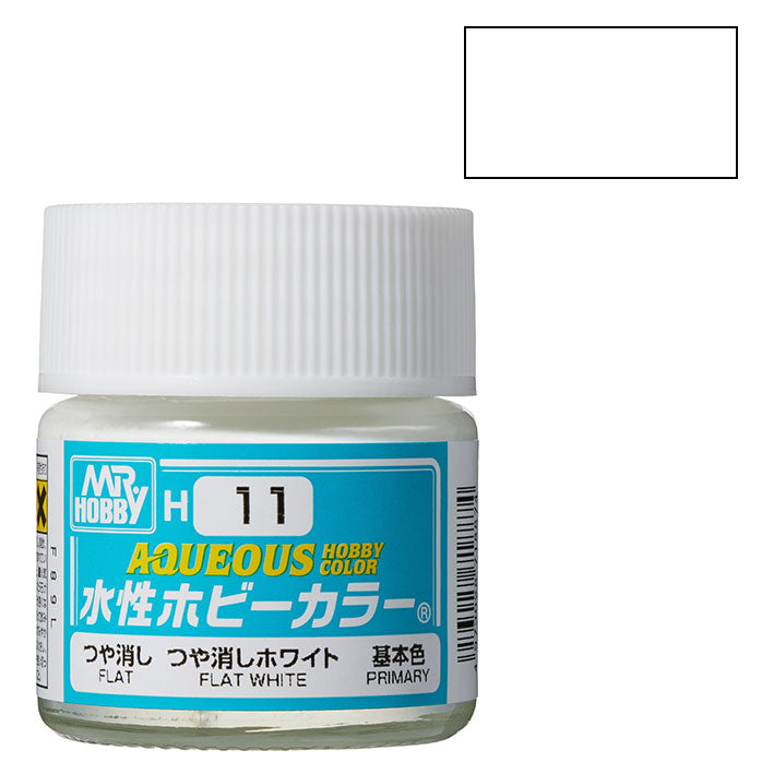 Pintura Acrílica - Mr. Hobby Aqueous H11 (Flat White) - Blanco Mate 10ml