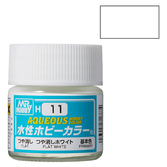 Pintura Acrílica - Mr. Hobby Aqueous H11 (Flat White) - Blanco Mate 10ml