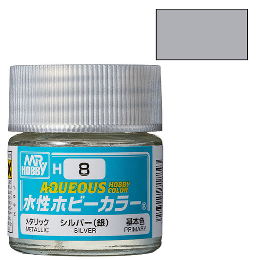 Pintura Acrílica - Mr. Hobby Aqueous H8 (Silver) - Plata 10ml
