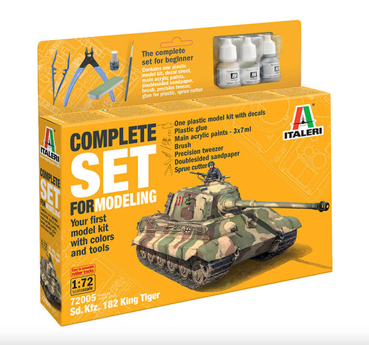 Modelo a escala 1/72 para armar: Sd. Kfz. 182 King Tiger - Complete Set For Modeling - Starter kit