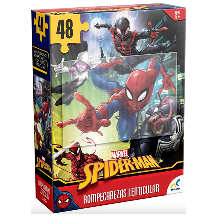 ROMPECABEZAS LENTICULAR 48 PIEZAS NOVELTY: SPIDERMAN