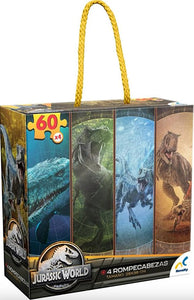 ROMPECABEZAS 4 EN 1 DE 60 PIEZAS C/U NOVELTY: Jurassic World Dominion