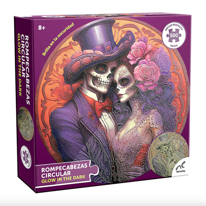 ROMPECABEZAS CIRCULAR 500 PIEZAS NOVELTY: Glow in the Dark - Catrina