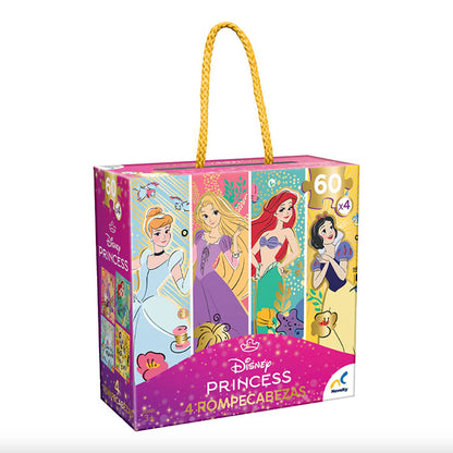 ROMPECABEZAS 4 EN 1 DE 60 PIEZAS C/U NOVELTY: Disney Princesas