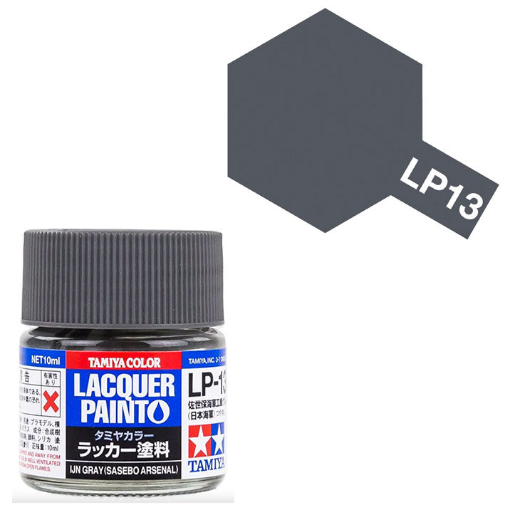 Pintura Laca - Tamiya LP13 (Flat IJN Grey / Sasebo Arsenal) - Gris Mate de la Armada Imperial Japonesa (Arsenal Sasebo) 10ml