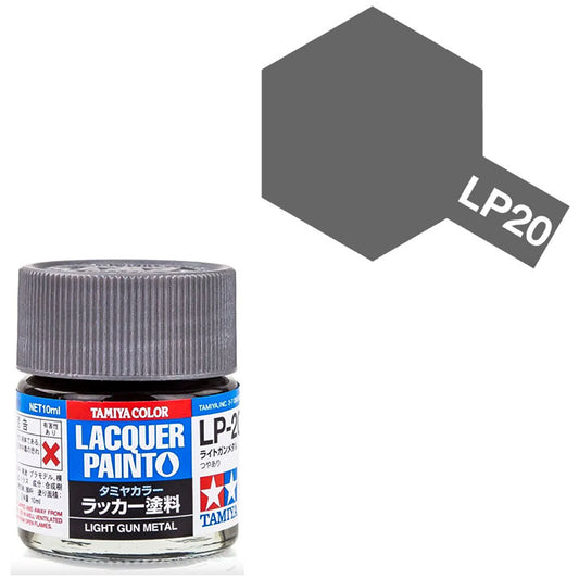 Pintura Laca - Tamiya LP20 (Metallic Light Gun Metal) - Acero Claro Metálico 10ml