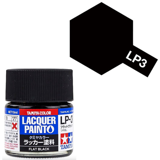 Pintura Laca - Tamiya LP3 (Flat Black) - Negro Mate 10ml