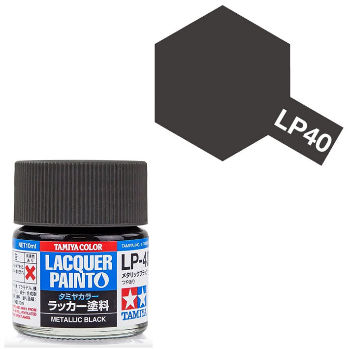 Pintura Laca - Tamiya LP40 (Metallic Black) - Negro Metálico 10ml