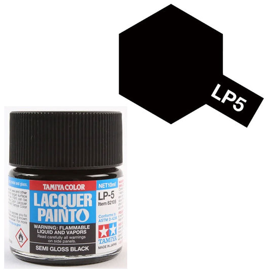 Pintura Laca - Tamiya LP5 (Semi Gloss Black) - Negro Semi Brillante 10ml