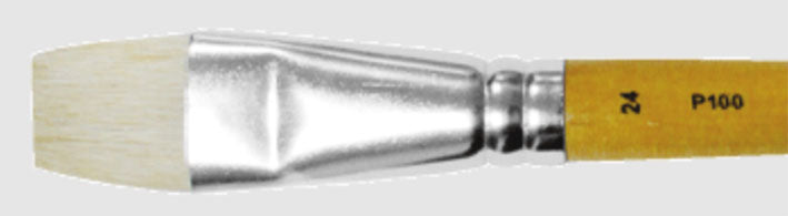 Pincel Plano - Cerda Natural Mango Largo / Cerda Larga - (Varias medidas)