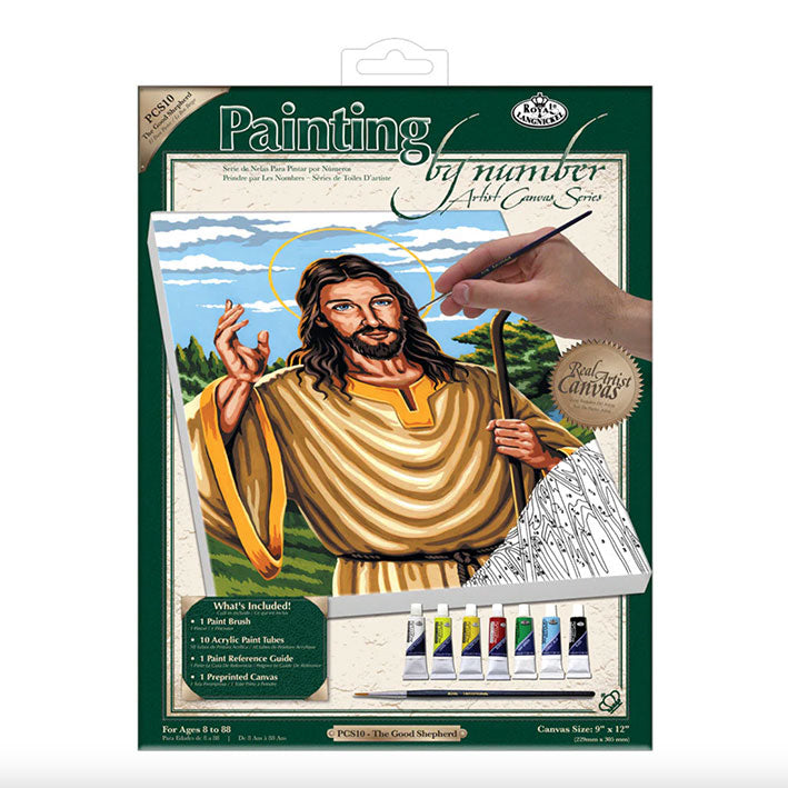 Pinta con Números - El buen Pastor - Bastidor de 22 x 30cm