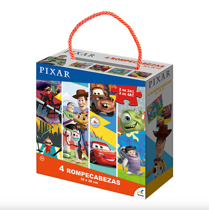 ROMPECABEZAS 4 EN 1 CONTIENE 2 DE 24PZ Y 2 DE 48PZ C/U NOVELTY: PIXAR