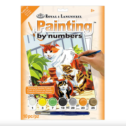 Pinta con Números - Gata y gatitos - 22 x 28cm