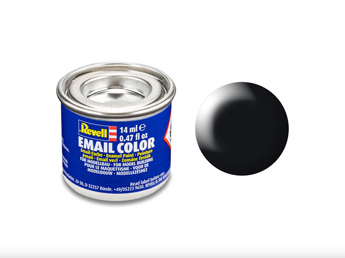Pintura Esmalte - Revell #302 (Silk Black) - Negro Satín 14ml