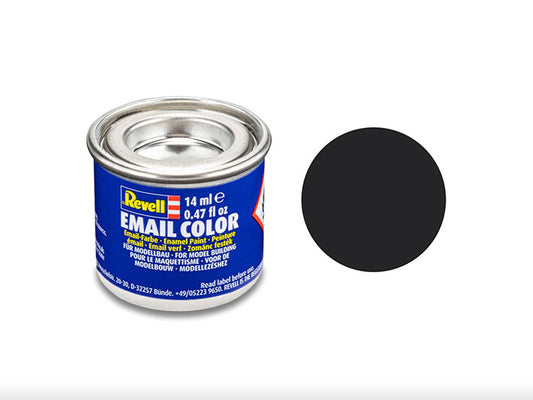 Pintura Esmalte - Revell #6 (Flat Tar Black) - Negro Alquitranado Mate 14ml