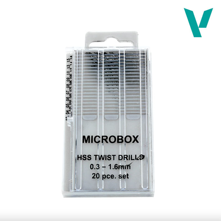 Vallejo - Set de 20 brocas, 0.3-1.6 mm