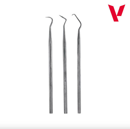 Vallejo - Set de 3 Curetas de Acero Inoxidable