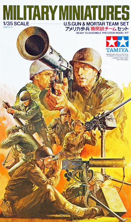 Modelo a escala 1/35 para armar: Militar - WWII U.S. Gun and Mortar Team ( Equipo de Armas y Mortero de EE. UU. WWII)