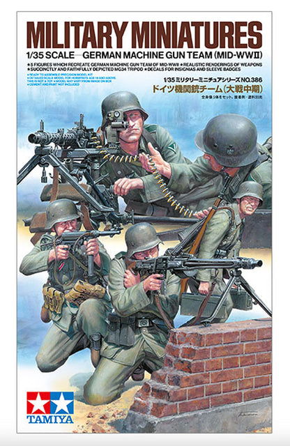 Modelo a escala 1/35 para armar: Militar - German Machine Gun Team (Mid-WWII) Equipo alemán de ametralladoras (mediados de la Segunda Guerra Mundial)