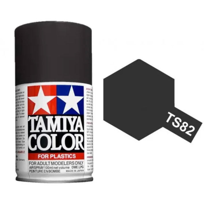 Pintura Aerosol Laca - Tamiya TS82 (Rubber Black) - Caucho Negro 100ml