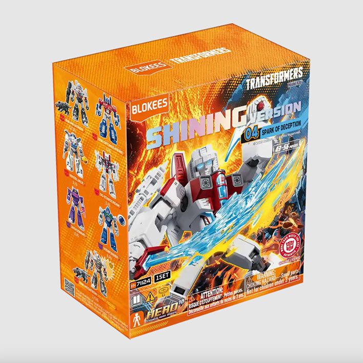 Blokees Transformers Versión Brillante: 04 Spark of Deception - 1 Figura Armable Sorpresa con Luz