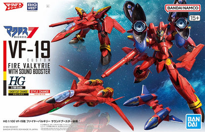 Bandai - Macross Model Kit - VF-19 Custom Fire Valkyrie with Sound Booster HG 1/100