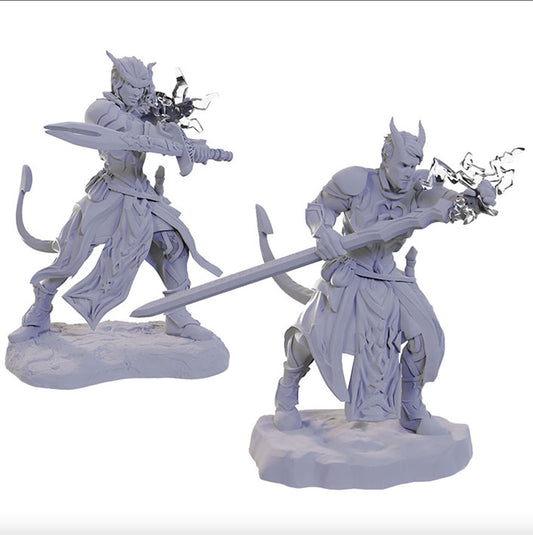 Miniatura SIN PINTAR - D&D - Nolzur's Marvelous - Tiefling Warlocks