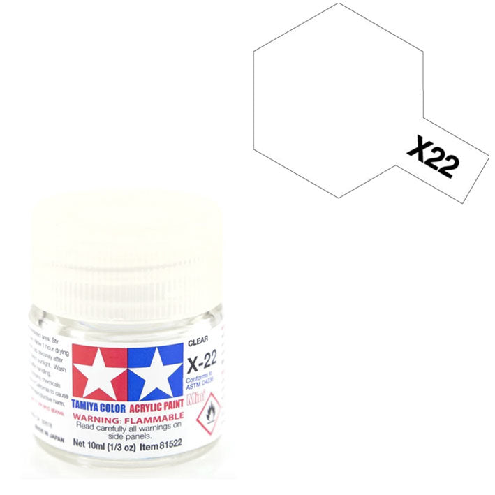 Barniz Acrílico - Tamiya X22 (Clear) - Barniz Transparente Brillante 23ml / 10 ml