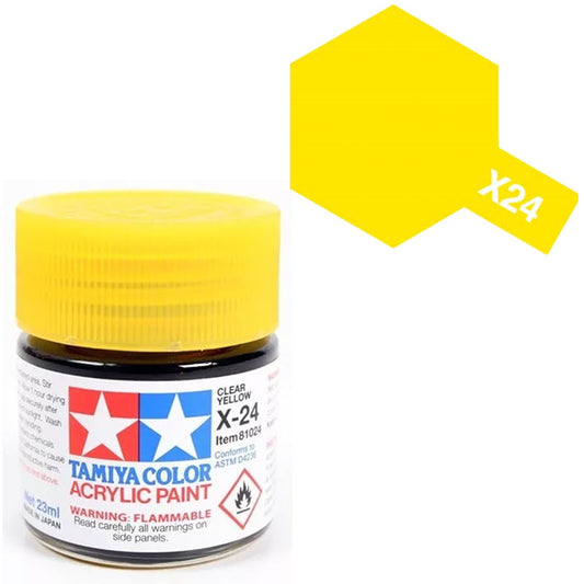 Pintura Acrílica - Tamiya X24 (Clear Yellow) - Amarillo Traslúcido 23ml / 10 ml