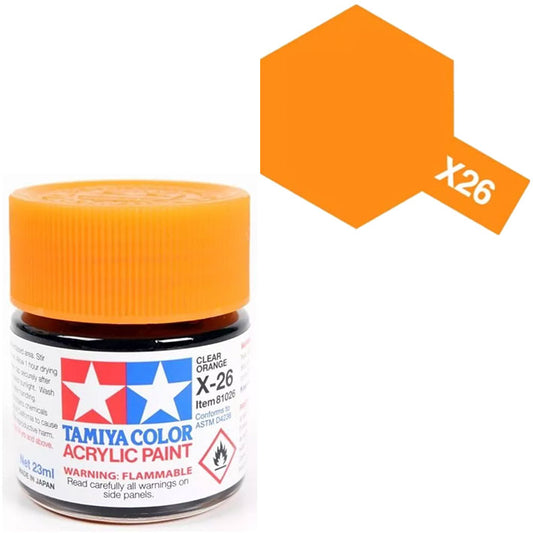 Pintura Acrílica - Tamiya X26 (Clear Orange) - Naranja Traslúcido 23ml / 10 ml