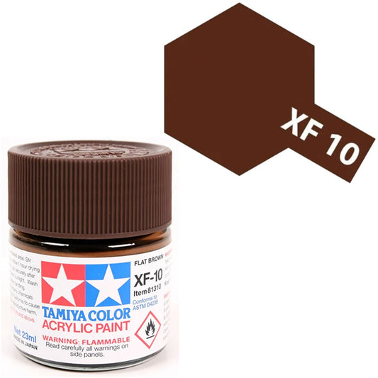 Pintura Acrílica - Tamiya XF10 (Flat Brown) - Café (Marrón) Mate 23ml / 10 ml