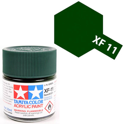 Pintura Acrílica - Tamiya XF11 (Flat J.N. Green) - Verde Mate de la Marina de Japón 23ml / 10 ml